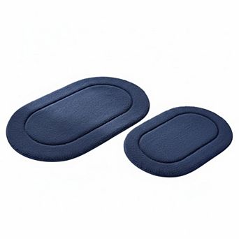 2 pc Luxury Microfiber Bathroom Rug Set Soft Absorbent Non Slip Machine Washable