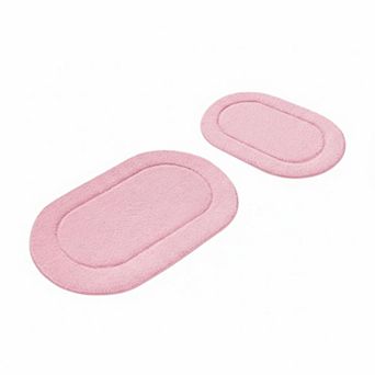 2 pc Luxury Microfiber Bathroom Rug Set Soft Absorbent Non Slip Machine Washable