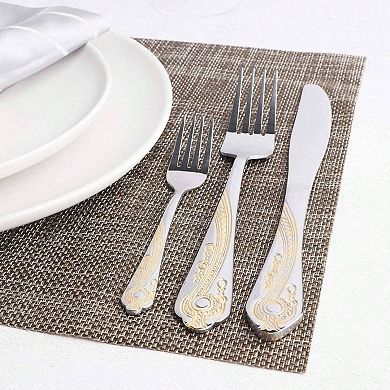 20-Piece Gold-Plated Stainless Steel Flatware Set for 4 Gift Box