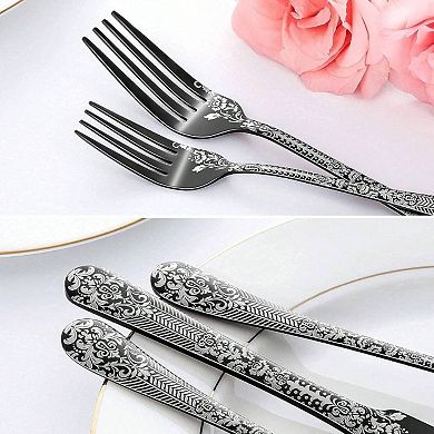 Damask Rose Stainless Steel 20pc Flatware Set Dishwasher Safe Mirror Polish