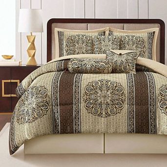 Luxury Bohemian Medallion Comforter Set Decorative Pillows