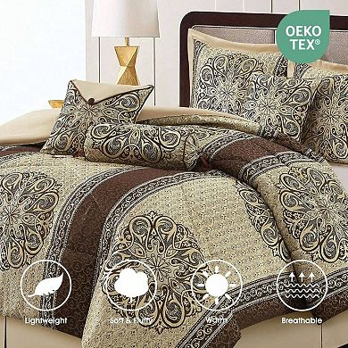 Luxury Bohemian Medallion Comforter Set Decorative Pillows
