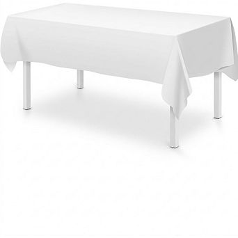 White Plastic Tablecloth, Disposable, Waterproof, Rectangle, Durable