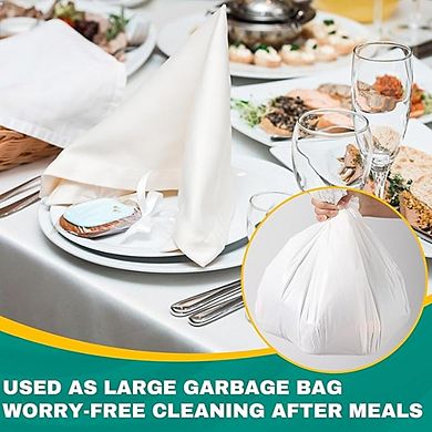 White Plastic Tablecloth, Disposable, Waterproof, Rectangle, Durable