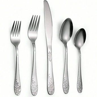 40 pc Stainless Steel Flatware Set Mirror Finish Dishwasher Safe