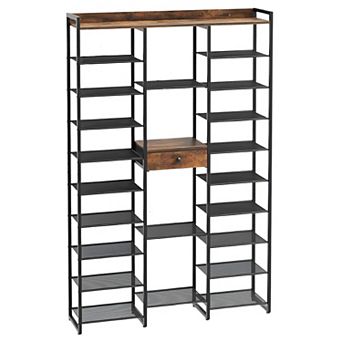 Vertical Shoe Storage Organizer with 10 Shelves for Entryway, Closet, or Garage