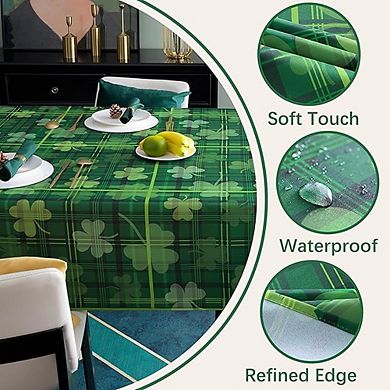 Shamrock Print Tablecloth, Waterproof, Stain-Resistant, Rectangular