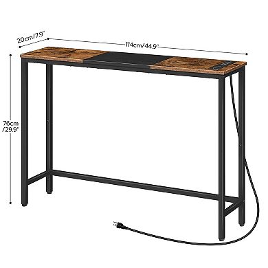 Narrow Entryway Table with Power Outlets, Hallway Console with USB and Type C