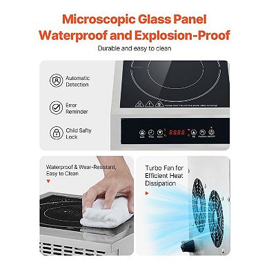 Portable 1800W Induction Cooktop with 9 Heat Levels and Timer