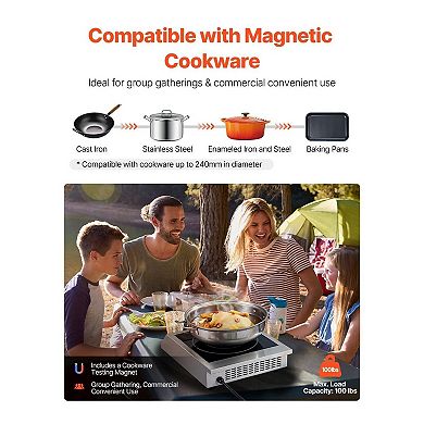 Portable 1800W Induction Cooktop with 9 Heat Levels and Timer