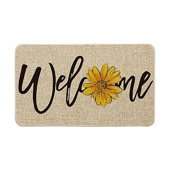 Sunflower Doormat Spring Summer Decor Low-profile Rug Indoor Outdoor 17x29