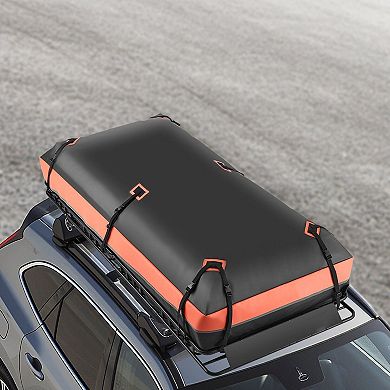 Roof Rack Cargo Basket with Net Straps and Waterproof Bag Adjustable for Most Vehicles