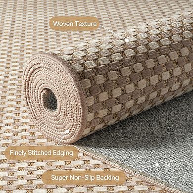 2x3 Woven Beginner Rug Non-Slip Washable Indoor Door Mat