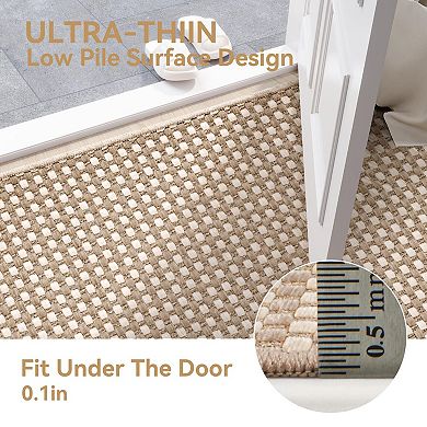 2x3 Woven Beginner Rug Non-Slip Washable Indoor Door Mat