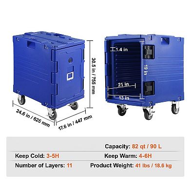 Front-Load Insulated Food Carrier Stackable Hot and Cold Meals with Handles