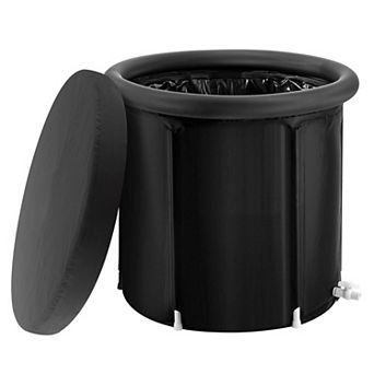 Portable Ice Bath Tub for Home, Inflatable Cold Plunge Pool with Headrest