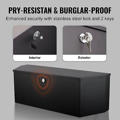 Steel Trailer Tongue Tool Box with Lock and Gas Strut for Flat Trailers