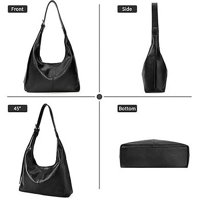 Women’s Soft Leather Hobo Shoulder Bag Tote Handbag