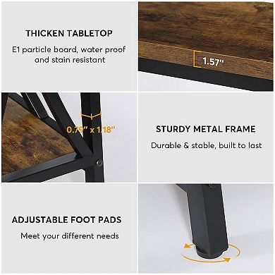 Extra Long Console Table with Storage Shelf, Industrial Entryway Hallway Sofa Table