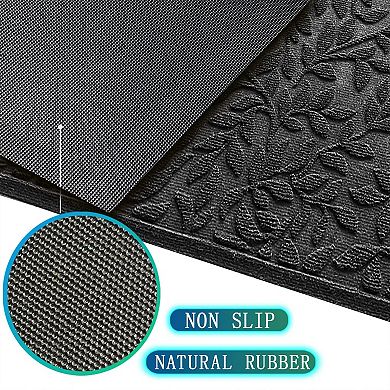Sturdy Front Door Mat Heavy-Duty Rubber Non-Slip Water-Absorbent