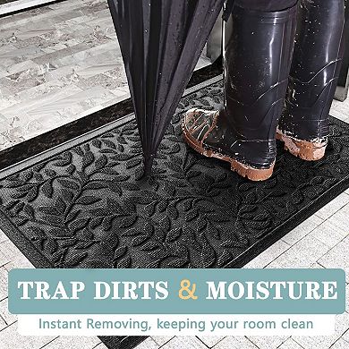 Sturdy Front Door Mat Heavy-Duty Rubber Non-Slip Water-Absorbent
