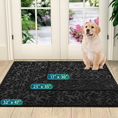 Sturdy Front Door Mat Heavy-Duty Rubber Non-Slip Water-Absorbent