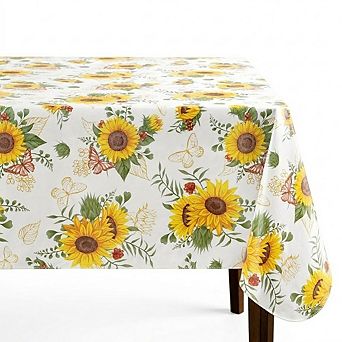 Sunflower Vinyl Tablecloth, Water- and Stain-Resistant Rectangle Cover