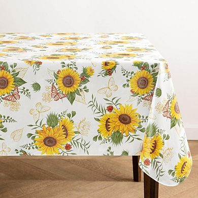Sunflower Vinyl Tablecloth, Water- and Stain-Resistant Rectangle Cover
