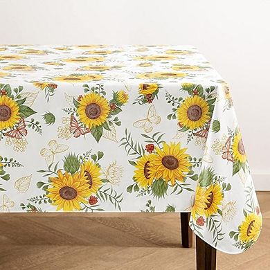 Sunflower Vinyl Tablecloth, Water- and Stain-Resistant Rectangle Cover