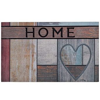 Welcome Door Mat 18x30 Inch Heavy Duty Non Slip Rubber Low Profile Heart