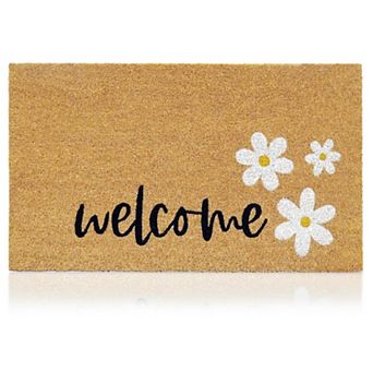 Welcome Coconut Coir Fiber Door Mat 17"x29" Heavy Duty Non-Slip Home Accessory