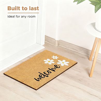 Welcome Coconut Coir Fiber Door Mat 17"x29" Heavy Duty Non-Slip Home Accessory
