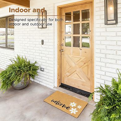 Welcome Coconut Coir Fiber Door Mat 17"x29" Heavy Duty Non-Slip Home Accessory
