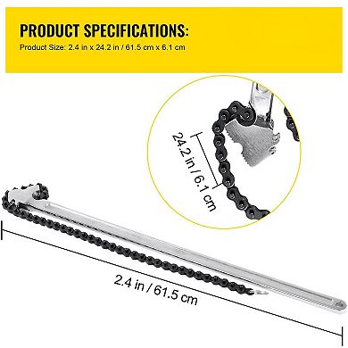 Heavy-Duty Chain Pipe Wrench with Secure Grip and Forged Carbon Steel Construction