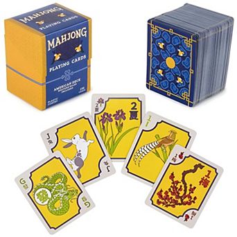 Mahjong Playing Cards Set 156 Card Deck with Western Rules Guide