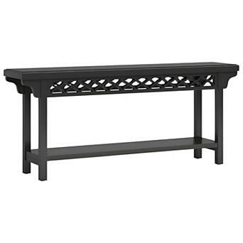 Farmhouse Console Table with Painted MDF Top & Solid Wood Legs for Entryway or Living Room