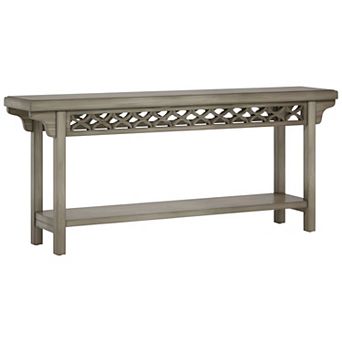 Farmhouse Console Table with Painted MDF Top & Solid Wood Legs for Entryway or Living Room