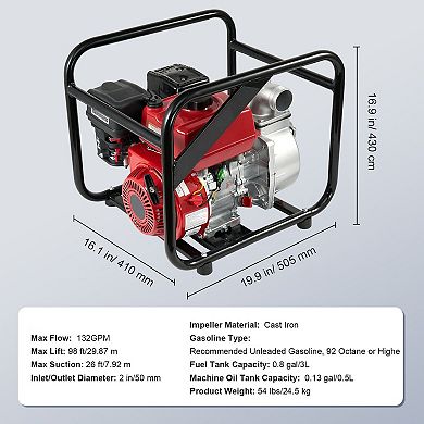Portable Gas Water Pump with Aluminum Housing for Water Transfer