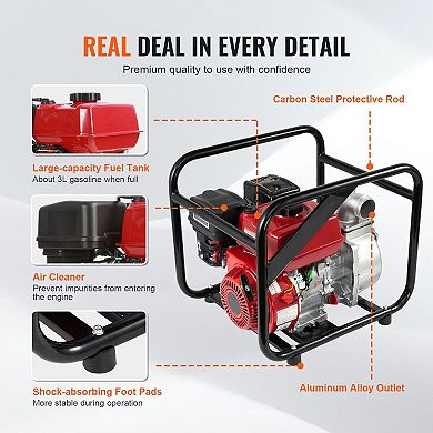 Portable Gas Water Pump with Aluminum Housing for Water Transfer