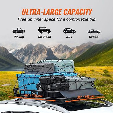 Universal Roof Rack Cargo Basket for Road Trips Camping and Gear