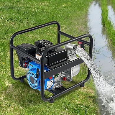 Gas Powered Water Transfer Pump with Ports for Yard and Garden