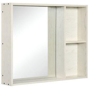 Bathroom Wall Mirror Cabinet with Side Shelves and Space Saving Design