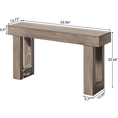 Farmhouse Sofa Table, Narrow Entryway Console Table, Straight Leg Design
