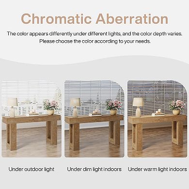 Farmhouse Sofa Table, Narrow Entryway Console Table, Straight Leg Design