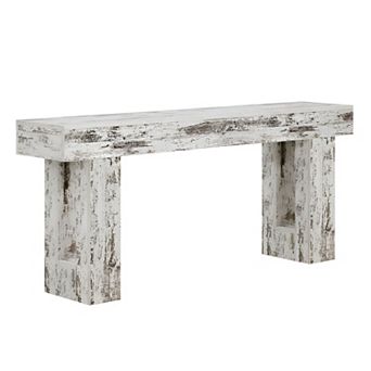 Farmhouse Sofa Table, Narrow Entryway Console Table, Straight Leg Design