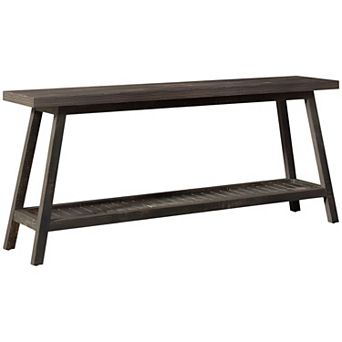 Farmhouse Sofa Table 70 Inch with Lower Shelf, Narrow Console Table for Entryway or Living Room