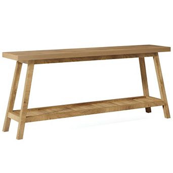 Farmhouse Sofa Table 70 Inch with Lower Shelf, Narrow Console Table for Entryway or Living Room