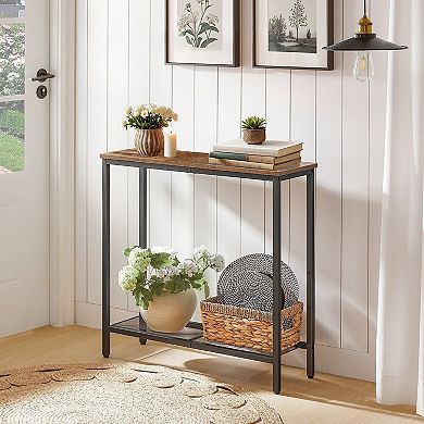 Small Console Table for Entryway or Living Room, 2 Tier Narrow Sofa Table