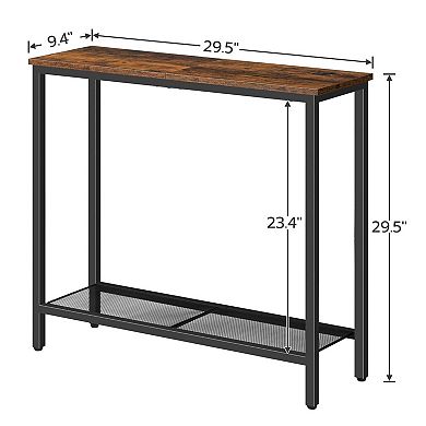 Small Console Table for Entryway or Living Room, 2 Tier Narrow Sofa Table