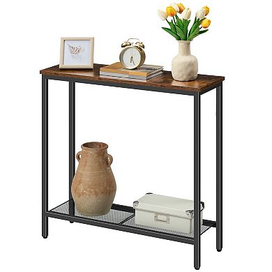 Small Console Table for Entryway or Living Room, 2 Tier Narrow Sofa Table